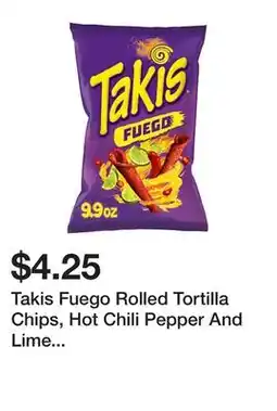 Five Below Takis Fuego Rolled Tortilla Chips, Hot Chili Pepper And Lime Artificially Flavored, 9.9oz Bag offer