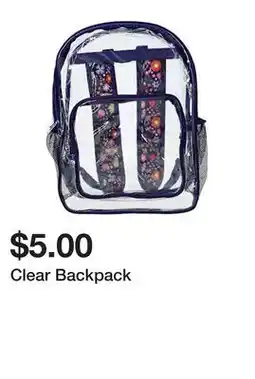Five Below Clear Backpack offer