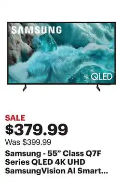 Best Buy Samsung - 55 Class Q7F Series QLED 4K UHD SamsungVision AI Smart Tizen TV (2025) offer