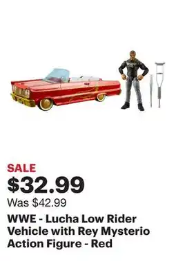 Best Buy WWE - Lucha Low Rider Vehicle with Rey Mysterio Action Figure - Red offer