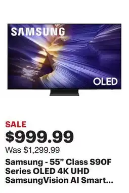 Best Buy Samsung - 55 Class S90F Series OLED 4K UHD SamsungVision AI Smart Tizen TV (2025) offer