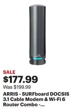 Best Buy ARRIS - SURFboard DOCSIS 3.1 Cable Modem & Wi-Fi 6 Router Combo - Black offer