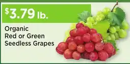 Heinen's Organic Red or Green Seedless Grapes offer