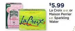 Heinen's La Croix 12 CT. or Maison Perrier 8 CT. Sparkling Water offer