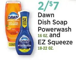 Heinen's Dawn Dish Soap Powerwash 16 OZ. and EZ Squeeze 18-22 OZ offer