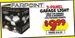 Ollie's FARPOINT 3-PANEL GARAGE LIGHT offer