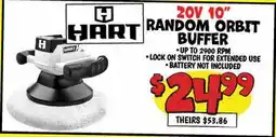 Ollie's Hart 20V 10 RANDOM ORBIT BUFFER offer
