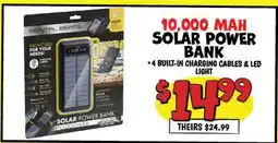 Ollie's MENTAL BEATS 10,000 MAH SOLAR POWER BANK offer