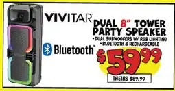Ollie's VIVITAR DUAL 8 TOWER PARTY SPEAKER offer