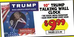Ollie's 10 TRUMP TALKING WALL CLOCK offer