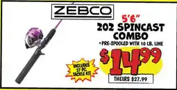 Ollie's ZEBCO 5'6 202 SPINCAST COMBO offer