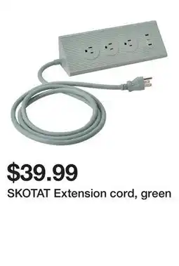 Ikea SKOTAT Extension cord, green offer