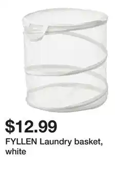 Ikea FYLLEN Laundry basket, white offer