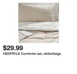 Ikea HEDFRYLE Comforter set, white/beige offer