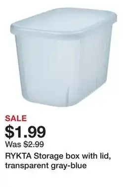 Ikea RYKTA Storage box with lid, transparent gray-blue offer