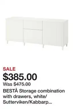 Ikea BESTĂ… Storage combination with drawers, white/Sutterviken/Kabbarp white offer
