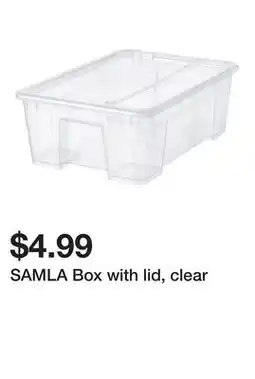 Ikea SAMLA Box with lid, clear offer