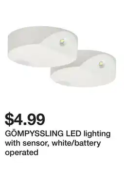 Ikea GĂ–MPYSSLING LED lighting with sensor, white/battery operated offer