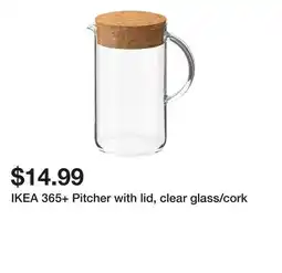 Ikea IKEA 365+ Pitcher with lid, clear glass/cork offer