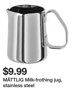 Ikea MĂ…TTLIG Milk-frothing jug, stainless steel offer