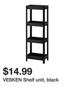 Ikea VESKEN Shelf unit, black offer