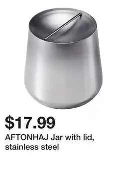 Ikea AFTONHAJ Jar with lid, stainless steel offer