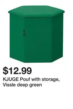 Ikea KJUGE Pouf with storage, Vissle deep green offer