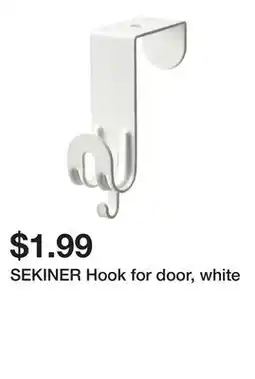 Ikea SEKINER Hook for door, white offer