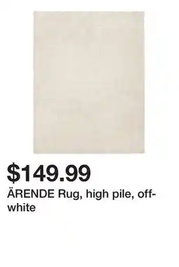 Ikea ÄRENDE Rug, high pile, off-white offer