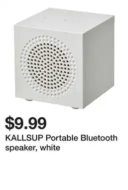 Ikea KALLSUP Portable Bluetooth speaker, white offer