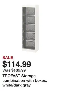 Ikea TROFAST Storage combination with boxes, white/dark gray offer