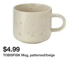 Ikea TOBISFISK Mug, patterned/beige offer