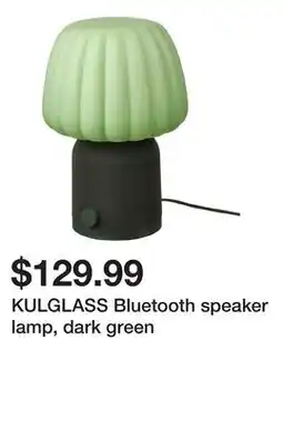 Ikea KULGLASS Bluetooth speaker lamp, dark green offer