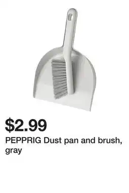 Ikea PEPPRIG Dust pan and brush, gray offer