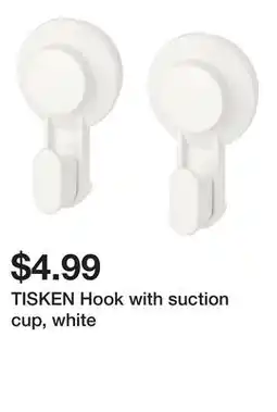 Ikea TISKEN Hook with suction cup, white offer
