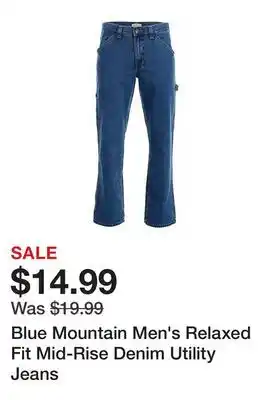 Tractor Supply Company Blue Mountain Men's Relaxed Fit Mid-Rise Denim Utility Jeans offer