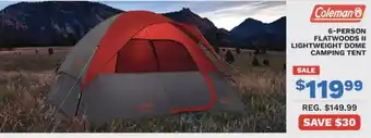 Big 5 Coleman 6-person flatwoods II lightweight dome camping tent offer