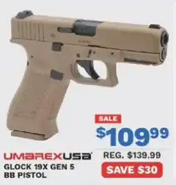 Big 5 Umarexus glock 19X gen 5 BB pistol offer