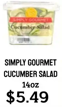 Seven Mile Market Simply gourmet cucumber salad offer