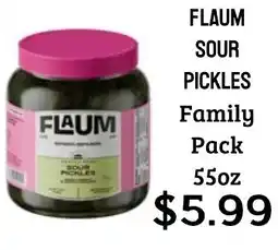 Seven Mile Market Flaum sour pickles offer