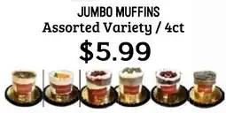 Seven Mile Market Jumbo muffins assorted variety offer