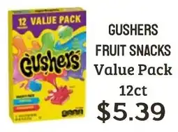 Seven Mile Market Gushers fruit snacks offer