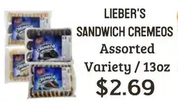 Seven Mile Market Lieber's sandwich cremeos offer