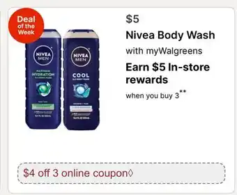 Walgreens Nivea Body Wash offer