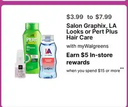 Walgreens Salon Graphix, LA Looks or Pert Plus Hair Care offer