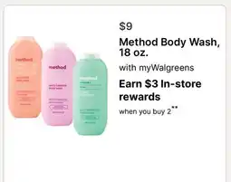Walgreens Method Body Wash offer