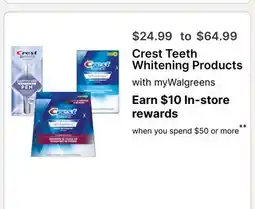 Walgreens Crest Teeth Whitening Products offer