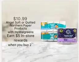Walgreens Angel Soft or Quilted Northern Paper Products offer