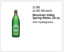 Walgreens Mountain Valley Spring Water offer