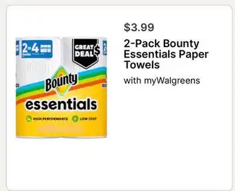 Walgreens Bounty Essentials Paper Towels offer